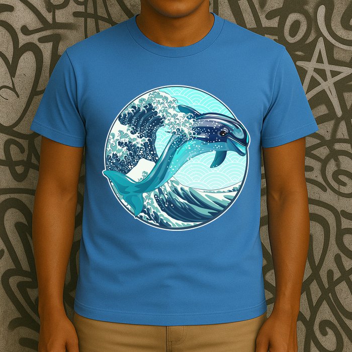 The Great Wave Dolphin T-Shirt