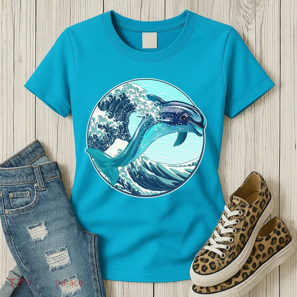 The Great Wave Dolphin Women's T-Shirt