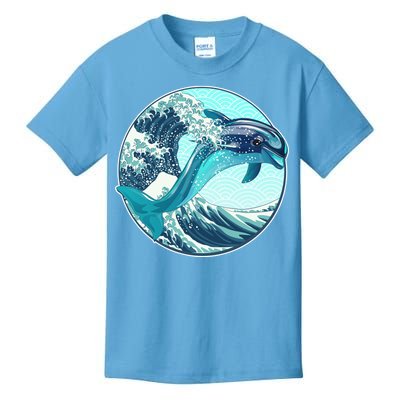 The Great Wave Dolphin Kids T-Shirt