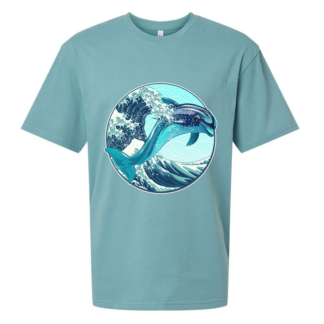 The Great Wave Dolphin Sueded Cloud Jersey T-Shirt