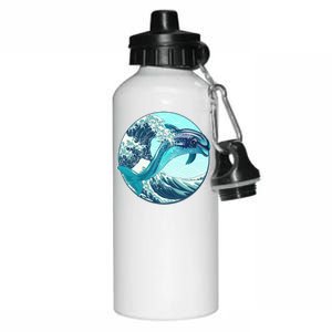 The Great Wave Dolphin Aluminum Water Bottle