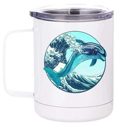 The Great Wave Dolphin 12 oz Stainless Steel Tumbler Cup