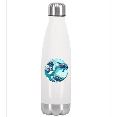 The Great Wave Dolphin Stainless Steel Insulated Water Bottle