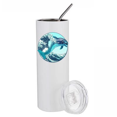 The Great Wave Dolphin Stainless Steel Tumbler