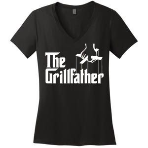 The Grillfather  Women's V-Neck T-Shirt