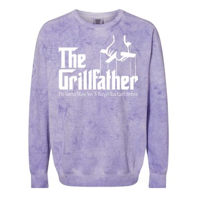 The Grillfather Burger You Can't Refuse Colorblast Crewneck Sweatshirt