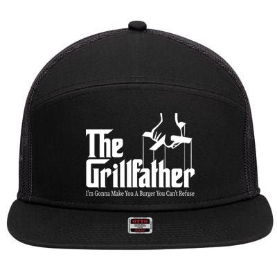 The Grillfather Burger You Can't Refuse 7 Panel Mesh Trucker Snapback Hat