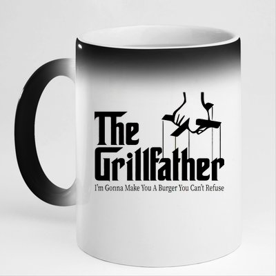 The Grillfather Burger You Can't Refuse 11oz Black Color Changing Mug