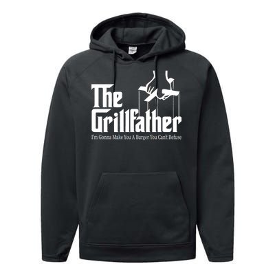 The Grillfather Burger You Can't Refuse Performance Fleece Hoodie