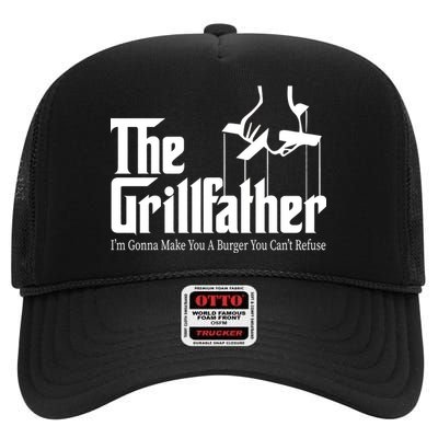 The Grillfather Burger You Can't Refuse High Crown Mesh Back Trucker Hat