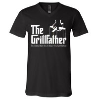 The Grillfather Burger You Can't Refuse V-Neck T-Shirt