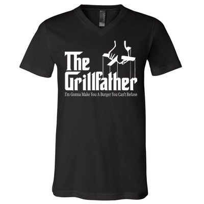 The Grillfather Burger You Can't Refuse V-Neck T-Shirt