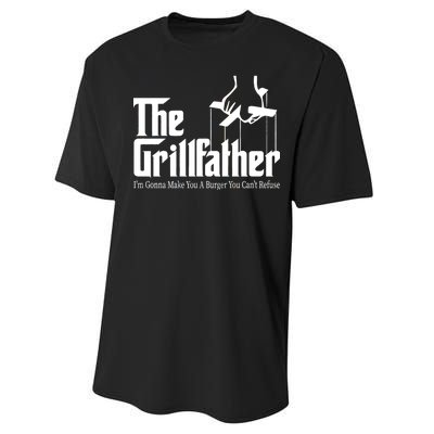 The Grillfather Burger You Can't Refuse Performance Sprint T-Shirt