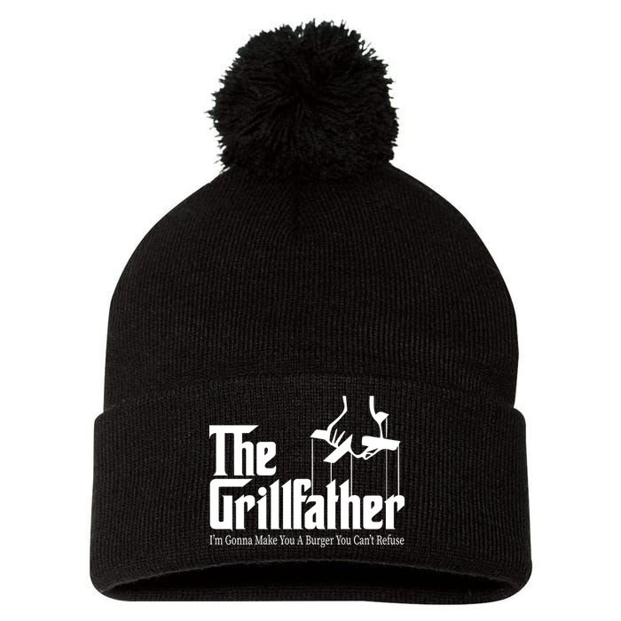 The Grillfather Burger You Can't Refuse Pom Pom 12in Knit Beanie