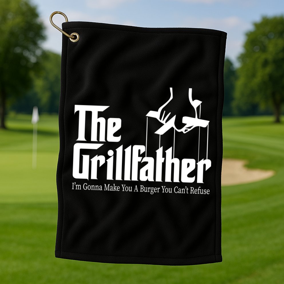 The Grillfather Burger You Can't Refuse Golf Towel