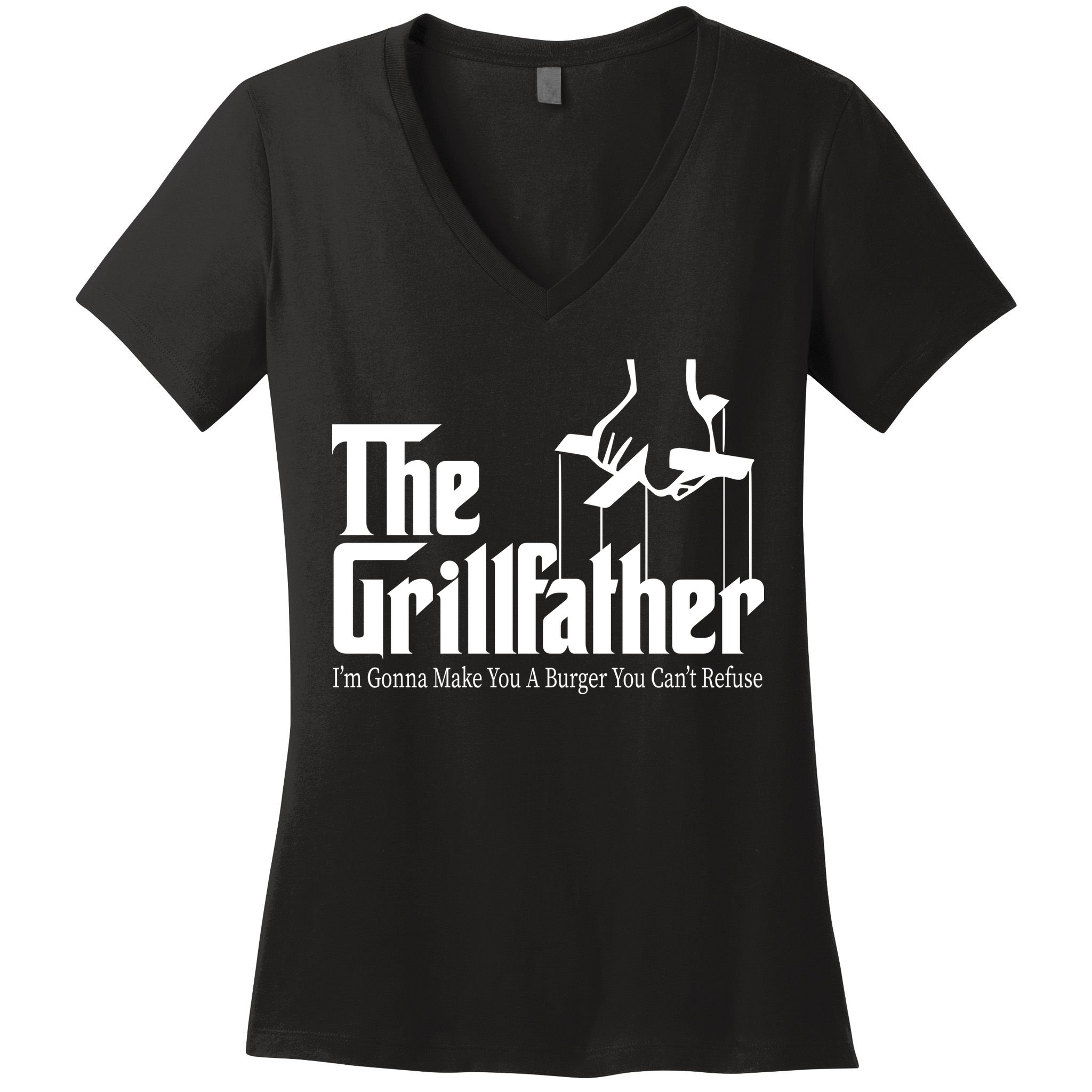 The Grillfather Burger You Can't Refuse Women's V-Neck T-Shirt