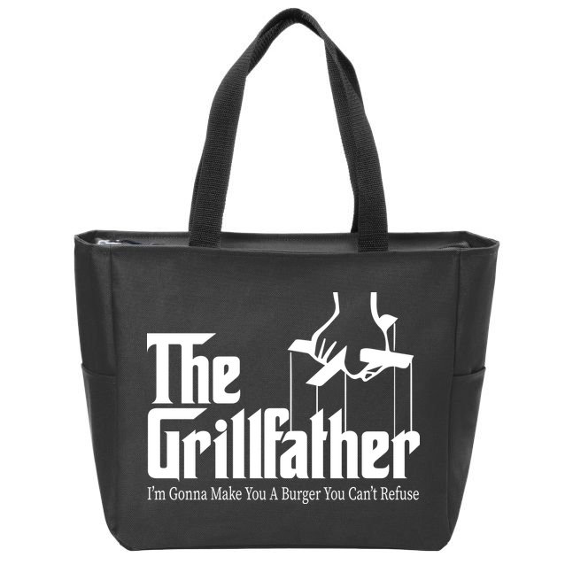 The Grillfather Burger You Can't Refuse Zip Tote Bag