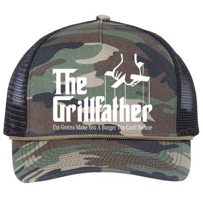 The Grillfather Burger You Can't Refuse Retro Rope Trucker Hat Cap