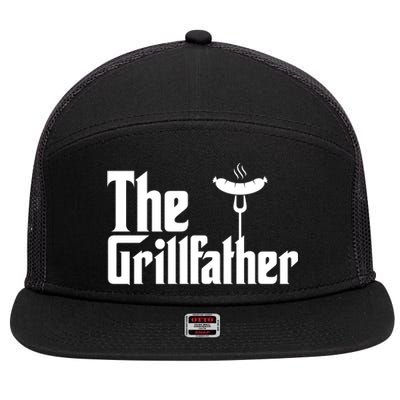 The Grillfather Father's Day Grill 7 Panel Mesh Trucker Snapback Hat