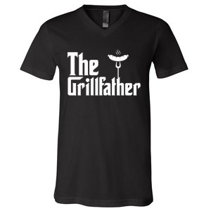 The Grillfather Father's Day Grill V-Neck T-Shirt