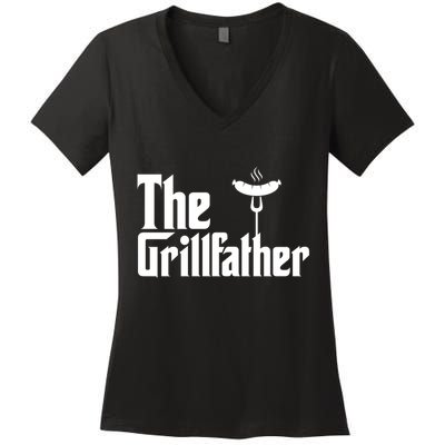 The Grillfather Father's Day Grill Women's V-Neck T-Shirt