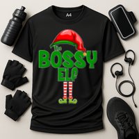 The Grumpy Elf Matching Christmas Cooling Performance Crew T-Shirt