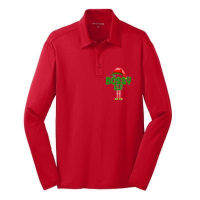 The Grumpy Elf Matching Christmas Silk Touch Performance Long Sleeve Polo