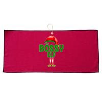 The Grumpy Elf Matching Christmas Large Microfiber Waffle Golf Towel