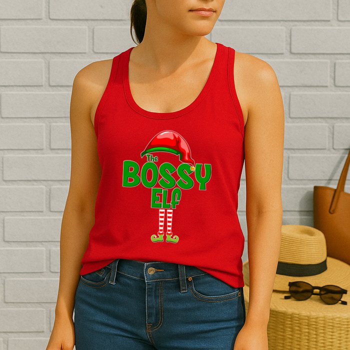 The Grumpy Elf Matching Christmas Womens Tank Top