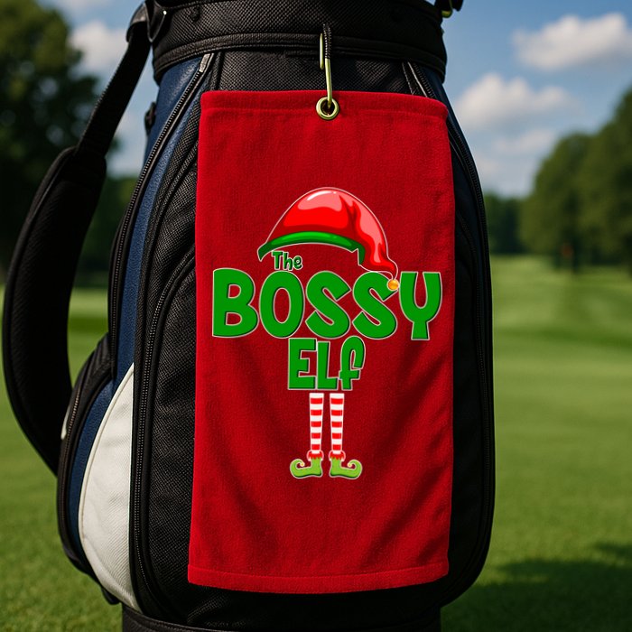 The Grumpy Elf Matching Christmas Golf Towel
