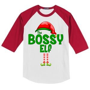 The Grumpy Elf Matching Christmas Kids Colorblock Raglan Jersey