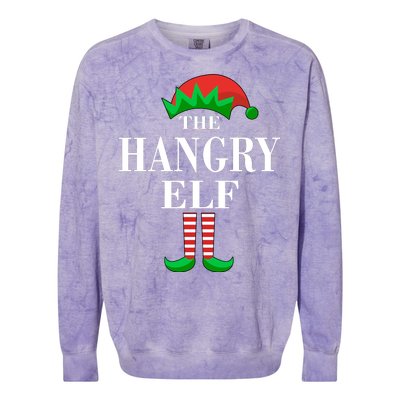 The Hangry Elf Funny Family Matching Christmas Colorblast Crewneck Sweatshirt