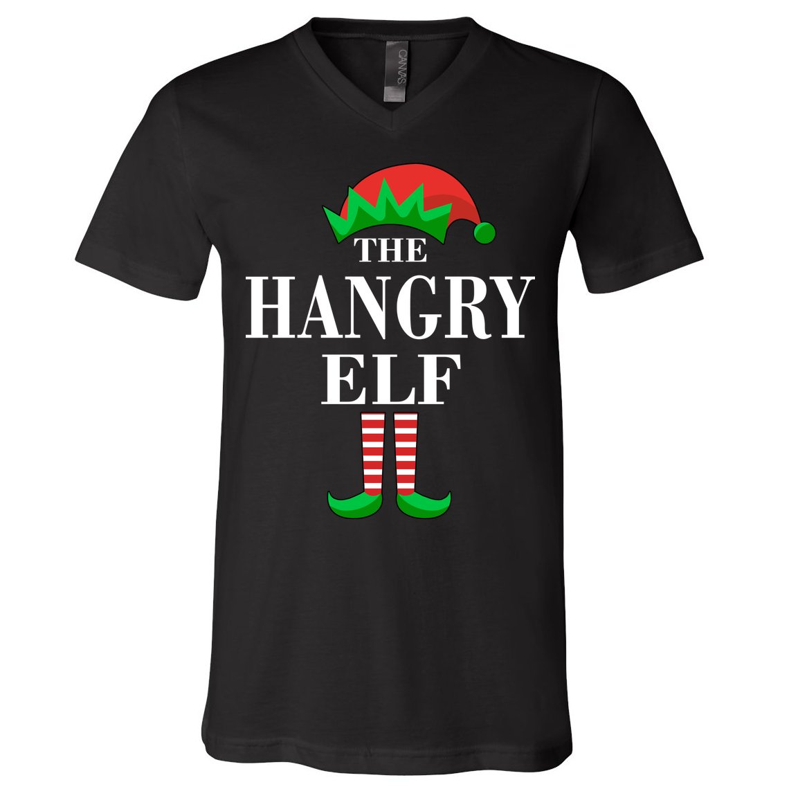 The Hangry Elf Funny Family Matching Christmas V-Neck T-Shirt