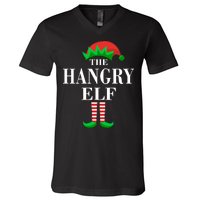 The Hangry Elf Funny Family Matching Christmas V-Neck T-Shirt