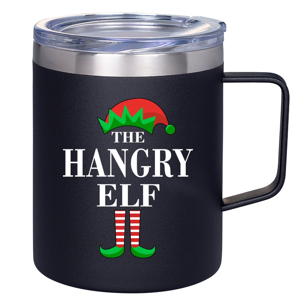The Hangry Elf Funny Family Matching Christmas 12oz Stainless Steel Coffee Mug