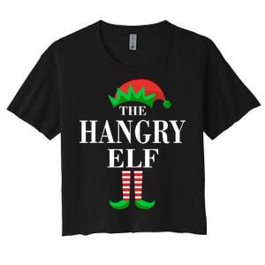 The Hangry Elf Funny Family Matching Christmas Women's Crop Top Tee