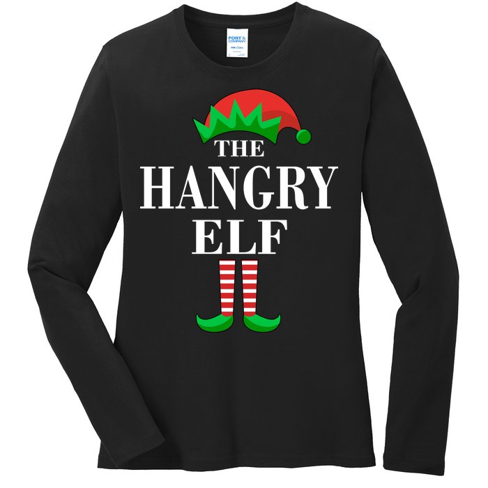 The Hangry Elf Funny Family Matching Christmas Ladies Long Sleeve Shirt