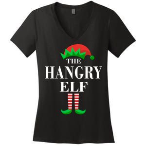 The Hangry Elf Funny Family Matching Christmas Women's V-Neck T-Shirt