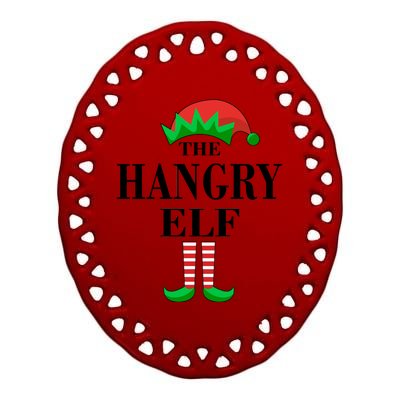 The Hangry Elf Funny Family Matching Christmas Ceramic Oval Ornament