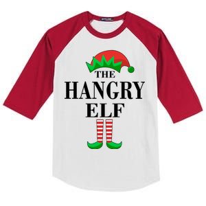 The Hangry Elf Funny Family Matching Christmas Kids Colorblock Raglan Jersey