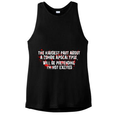 The Hardest Part About The Zombie Apocalypse Ladies PosiCharge Tri-Blend Wicking Tank