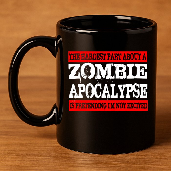 The Hardest Part About The Zombie Apocalypse Is Pretending I'm Not Excited 11oz C Handle Ceramic Mug
