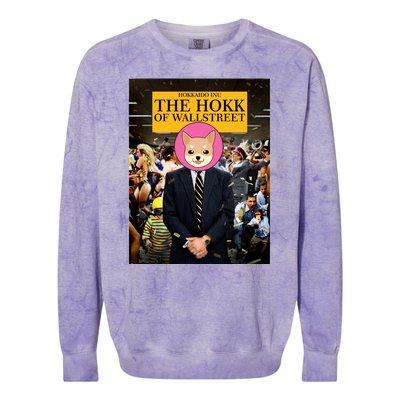 The Hokk of Wallstreet Hokkaido Inu Coin Crypto Currency Colorblast Crewneck Sweatshirt