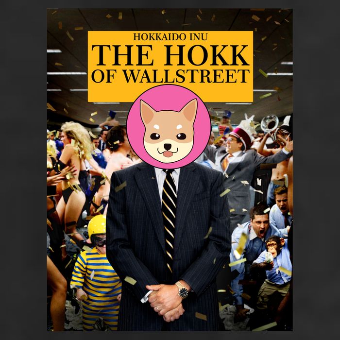 The Hokk of Wallstreet Hokkaido Inu Coin Crypto Currency 7 Panel Mesh Trucker Snapback Hat
