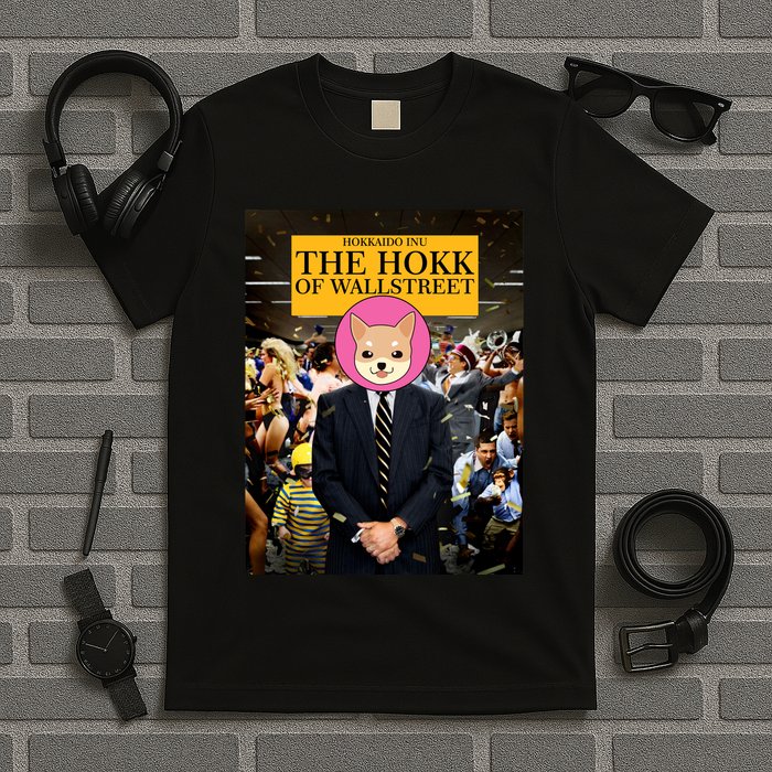 The Hokk of Wallstreet Hokkaido Inu Coin Crypto Currency T-Shirt