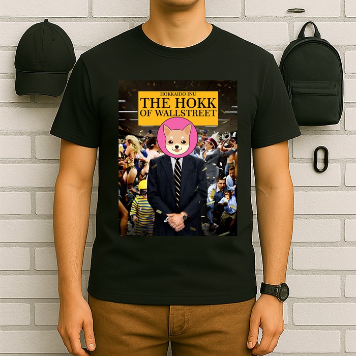 The Hokk of Wallstreet Hokkaido Inu Coin Crypto Currency T-Shirt