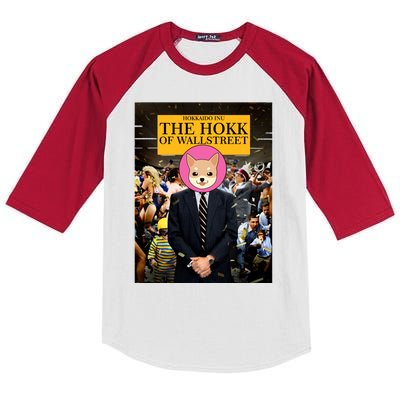 The Hokk of Wallstreet Hokkaido Inu Coin Crypto Currency Kids Colorblock Raglan Jersey