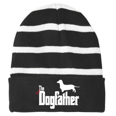 The Hot Dog DogFather Striped Beanie with Solid Band