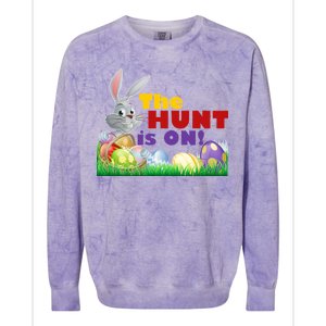 The Hunt is On! Easter Rabbit Egg Hunt Colorblast Crewneck Sweatshirt