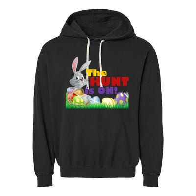 The Hunt is On! Easter Rabbit Egg Hunt Garment-Dyed Fleece Hoodie